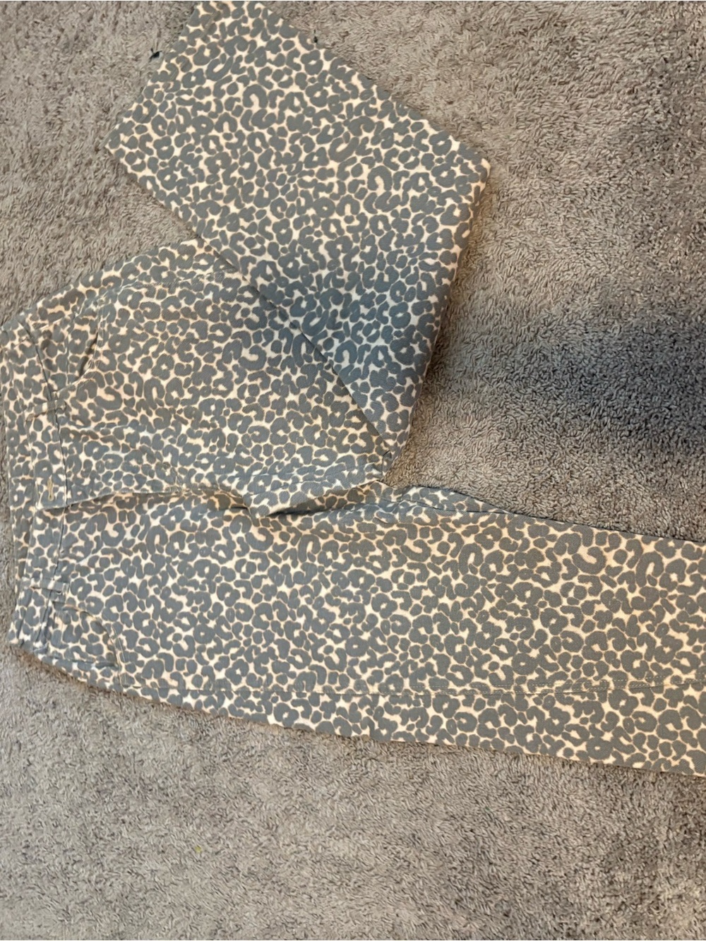 True Freedom Beige and Gray Leopard Print Jeans